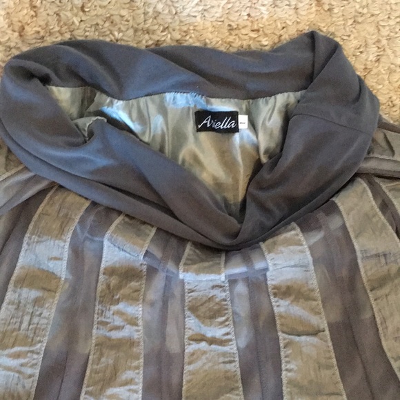 Ariella gray and metallic 3 tier taffeta skirt size 10 - Picture 2 of 3